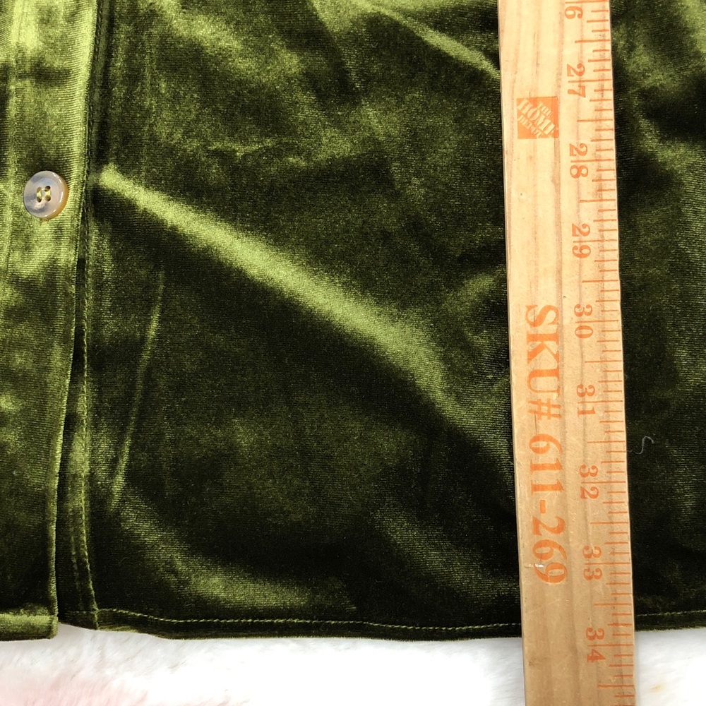 Green Velvet Velour Holiday Festive Tunic Dress - Picture 5 of 6